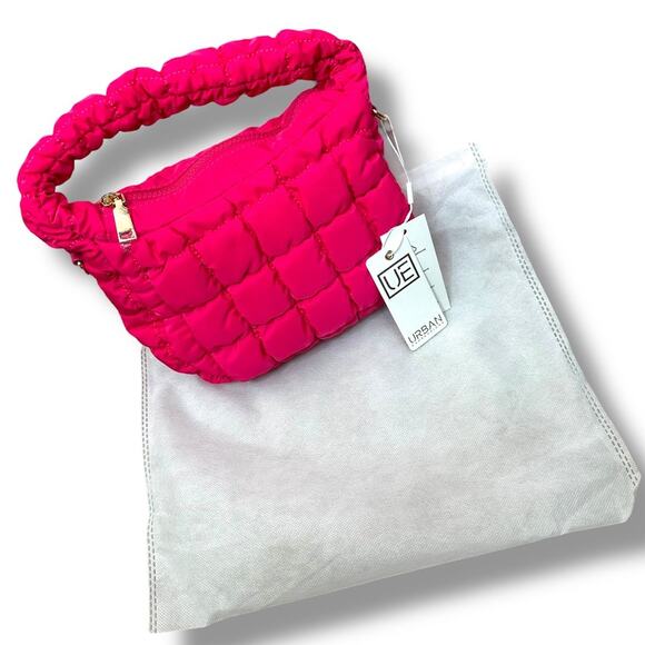 Urban Expressions NWT Ivana Hot Pink Puffy Quilted Small Crossbody Handbag Purse - Picture 1 of 9